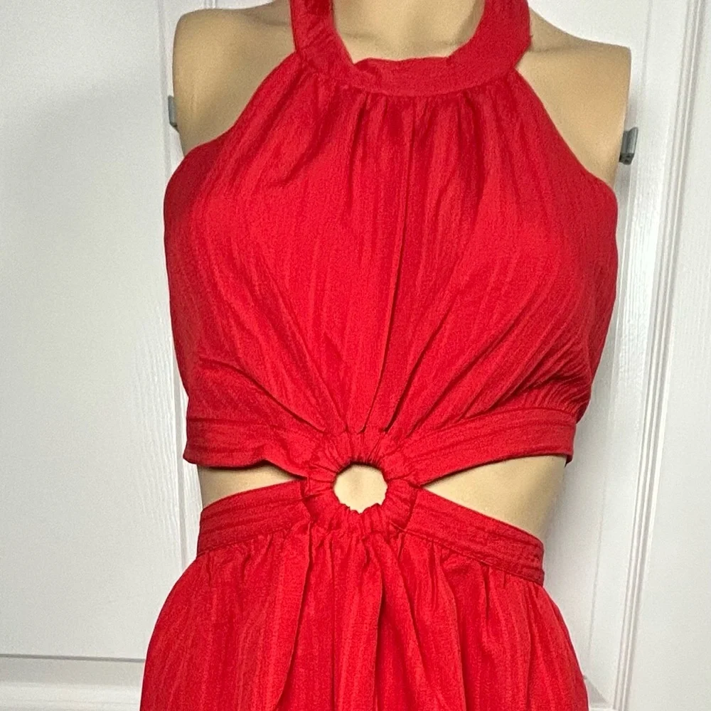 Lulus Island Vacay Red Tie-Back Maxi Dress Size XS New with Tags NWT_11